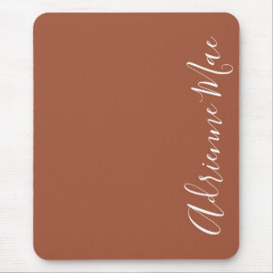Simply Elegant Cinnamon Brown Personalised Mouse Mat