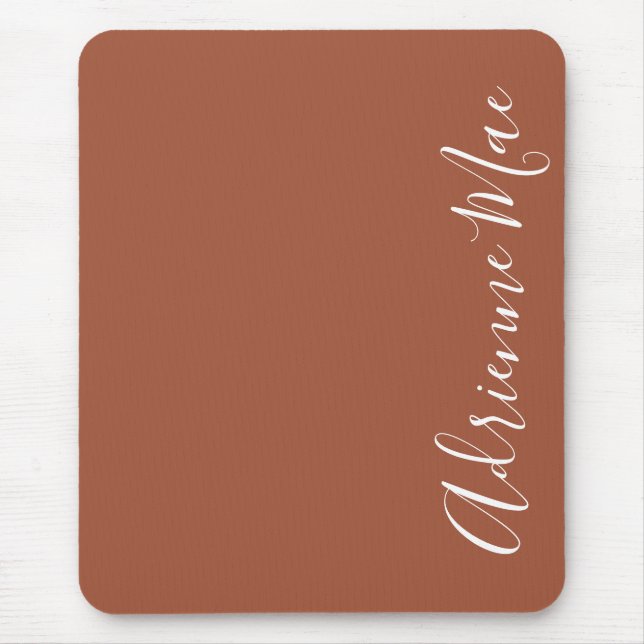 Simply Elegant Cinnamon Brown Personalised Mouse Mat (Front)