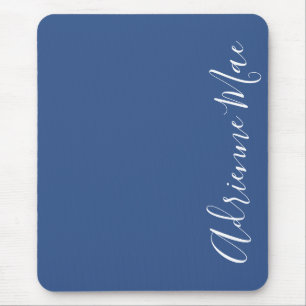 Simply Elegant Classic Blue Personalised Mouse Mat
