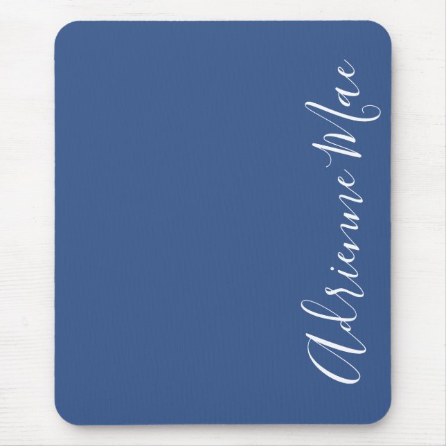 Simply Elegant Classic Blue Personalized Mouse Mat (Front)