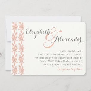 Simply Elegant Coral Wedding Invitation