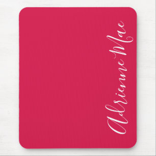 Simply Elegant Crimson Red Personalised Mouse Mat