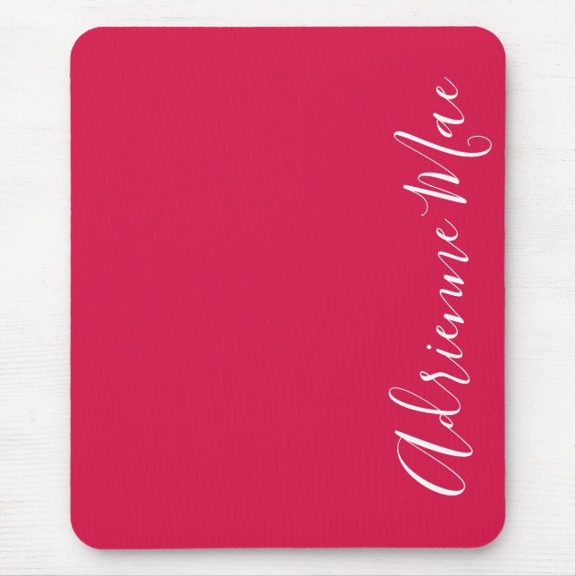 Simply Elegant Crimson Red Personalized Mouse Mat (Front)