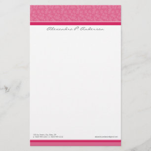 Simply Elegant Custom Designer Fuschia Stationery