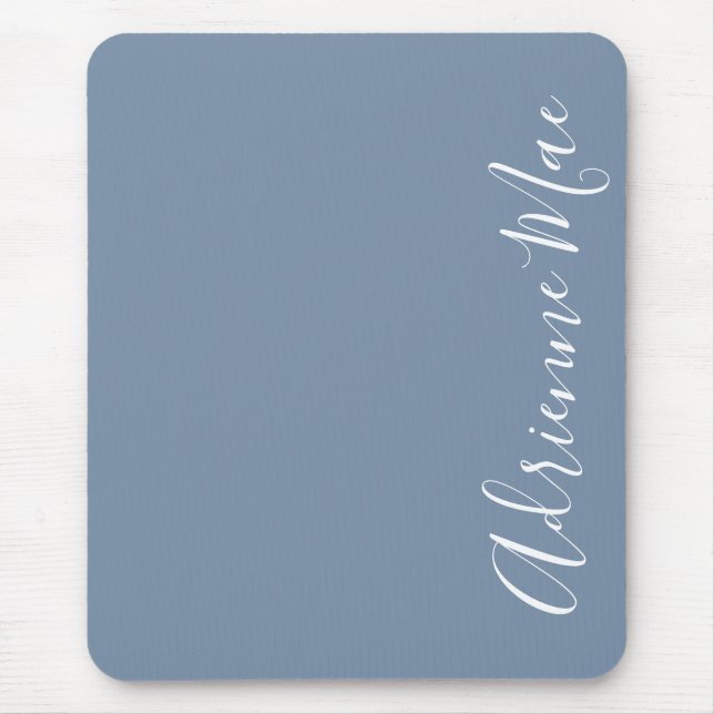 Simply Elegant Denim Blue Personalised Mouse Mat (Front)