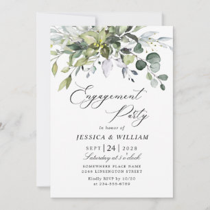 Simply Elegant Eucalyptus ENGAGEMENT  PARTY Invitation