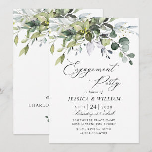 Simply Elegant Eucalyptus ENGAGEMENT PARTY Invitation