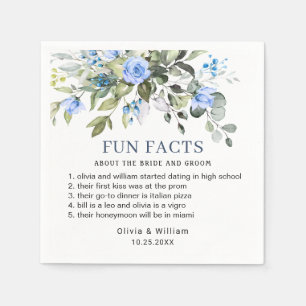 Simply Elegant Eucalyptus Fun Facts Wedding Napkin