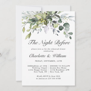 Simply Elegant Eucalyptus REHEARSAL DINNER Invitation