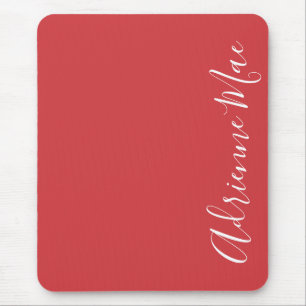 Simply Elegant Flame Red Personalised Mouse Mat
