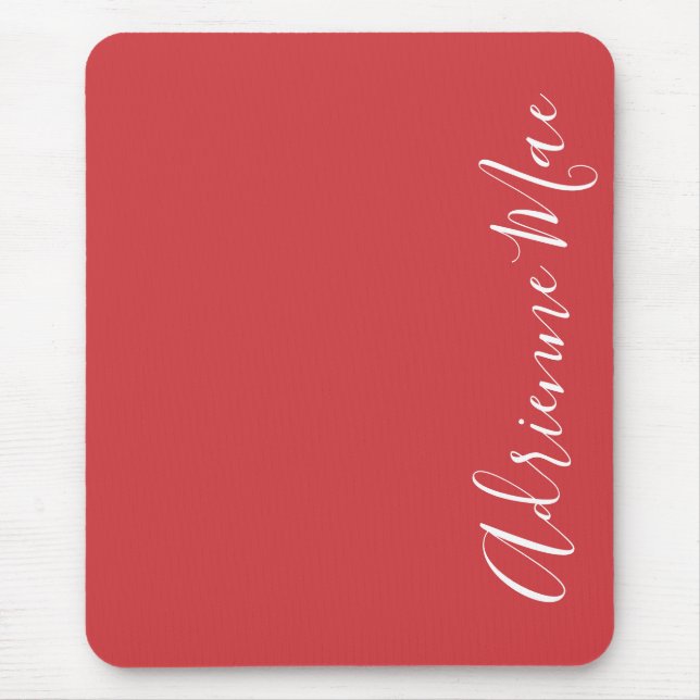 Simply Elegant Flame Red Personalised Mouse Mat (Front)
