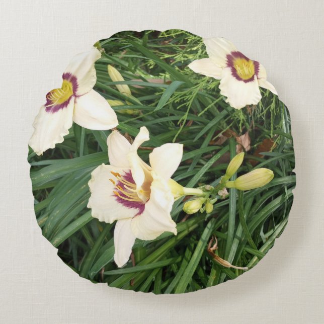 Simply Elegant, Floral Round Pillow (Front)