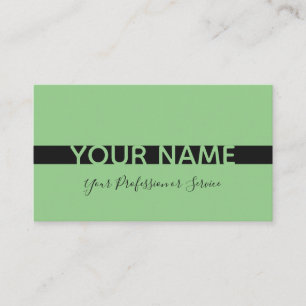 Simply elegant fresh green and black stripe business card