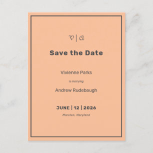 Simply Elegant Fuzzy Peach  Save the Date Postcard