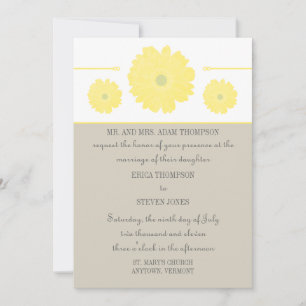 Simply Elegant Gerbera Daisies Wedding Invitation