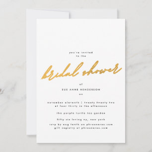 Simply Elegant Gold Bridal Shower Invitation