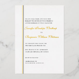 Simply Elegant Gold Foil Wedding Invitation