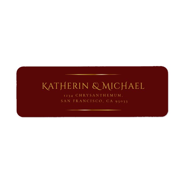 SIMPLY & ELEGANT GOLD FRAME RETURN ADDRESS (Front)