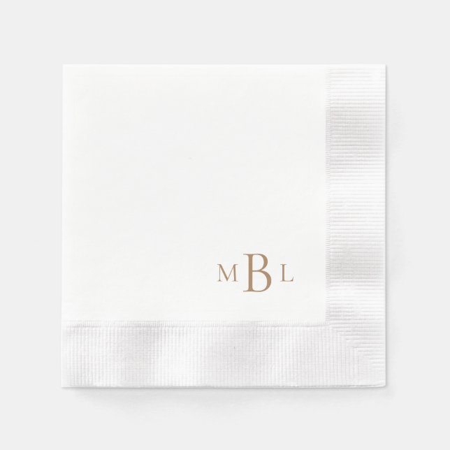 Simply Elegant Gold Monogram Coined Napkin (Front)