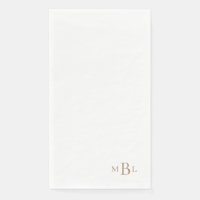 Simply Elegant Gold Monogram  Paper Guest Towels