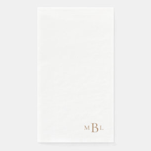 Simply Elegant Gold Monogram Paper Guest Towels Napkin