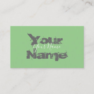 Simply elegant green and grey vanished letters business card