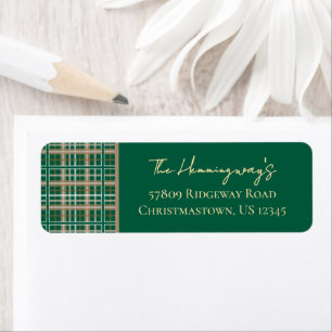 Simply Elegant Green Christmas Plaid Return 
