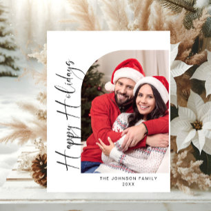Simply Elegant Holiday PHOTO Christmas Greeting Postcard