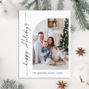 Simply Elegant Holiday PHOTO Christmas Greeting Postcard
