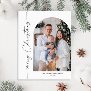 Simply Elegant Holiday PHOTO Christmas Greeting Postcard