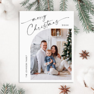 Simply Elegant Holiday PHOTO Christmas Greeting Postcard