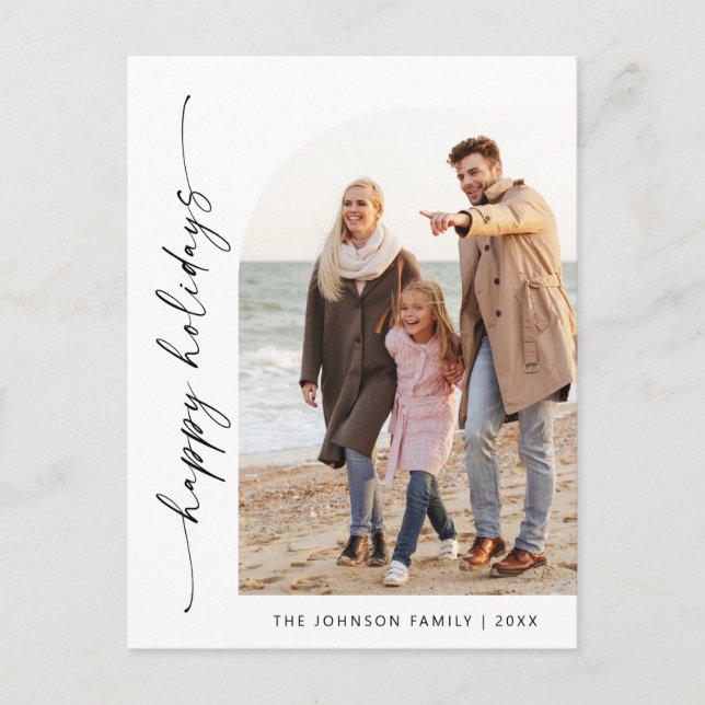 Simply Elegant Holiday PHOTO Christmas Greeting Postcard (Front)