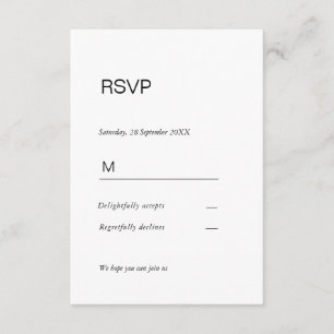 Simply elegant invitation response card RSVP