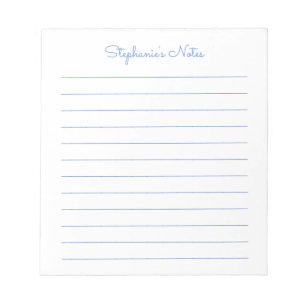 Simply Elegant Light Blue Lined Personalised Notepad