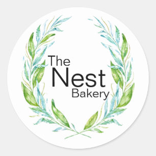 Simply Elegant Logo Laurel Branches for Business Classic Round Sticker