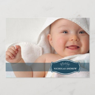 Simply Elegant (midnight) Baby Birth Announcement