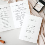 Simply Elegant Minimalist Wedding Ceremony Program<br><div class="desc">Note that the cards arrive flat,  and you'll need to Fold Down the Middle to convert them to folded papers.
If you need help or matching items,  please contact me.</div>