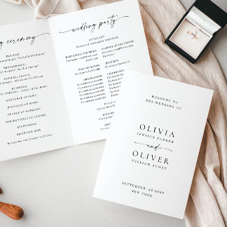 Simply Elegant Minimalist Wedding Ceremony Program