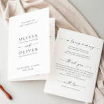 Simply Elegant Minimalist Wedding Ceremony Program Invitation<br><div class="desc">For further customisation,  please click the "customise further" link and use our design tool to modify this template. 
 If you need help or matching items,  please contact me.</div>