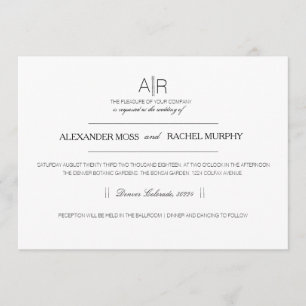 Simply Elegant   Modern Custom Initials Invitation