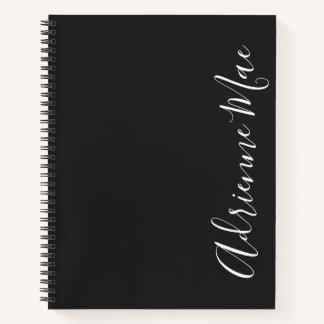 Simply Elegant Modern Dark Grey Personalised Notebook