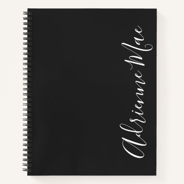 Simply Elegant Modern Dark Grey Personalised Notebook (Front)