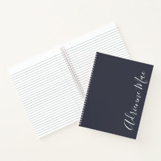 Simply Elegant Modern Navy Blue Personalised Notebook