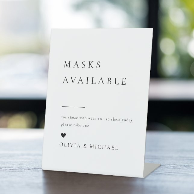 Simply Elegant Modern Wedding Masks Available Pedestal Sign (Simply Elegant Modern Wedding Masks Available Pedestal Sign)