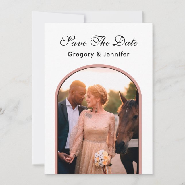 Simply Elegant Modern Wedding Photo  Save The Date (Front)