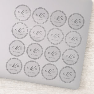 Simply Elegant Monogram Modern Wedding Transparent