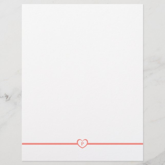 Simply Elegant Monogrammed Stationery - Peach (Front)