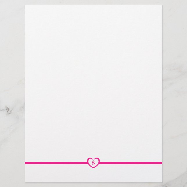Simply Elegant Monogrammed Stationery - Pink (Front)