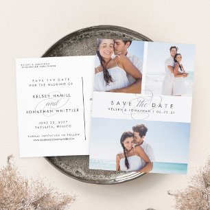 Simply Elegant Multi Photo Save the Date Announcement Postcard