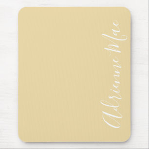 Simply Elegant Name Sunlight Ivory Personalized Mouse Mat